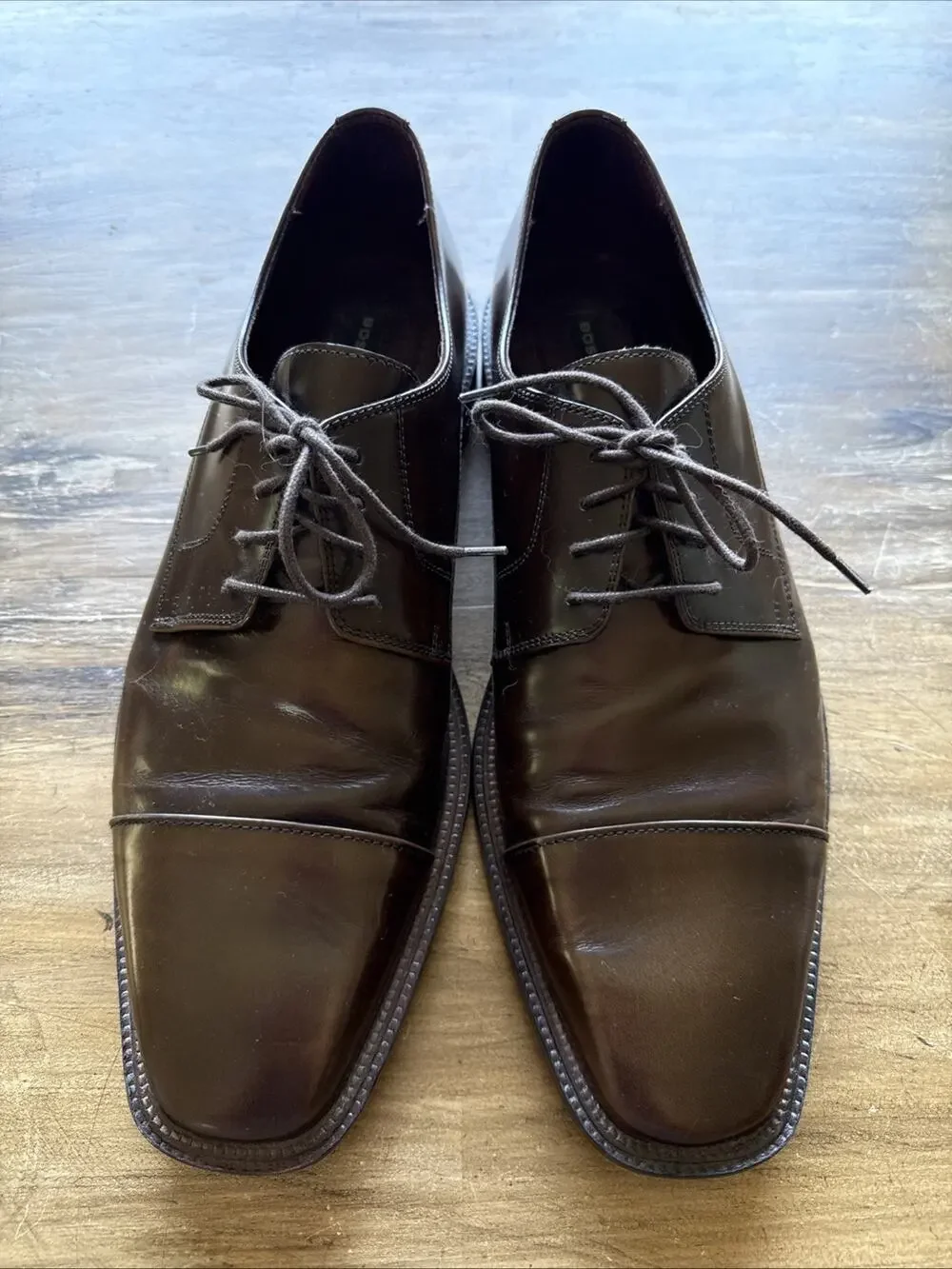 Bostonian Made Italy Brown Leather Cap Toe Oxford Dress Shoes Men's 13 29048
